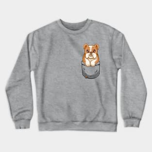 Pocket Cute English Bulldog Puppy Crewneck Sweatshirt